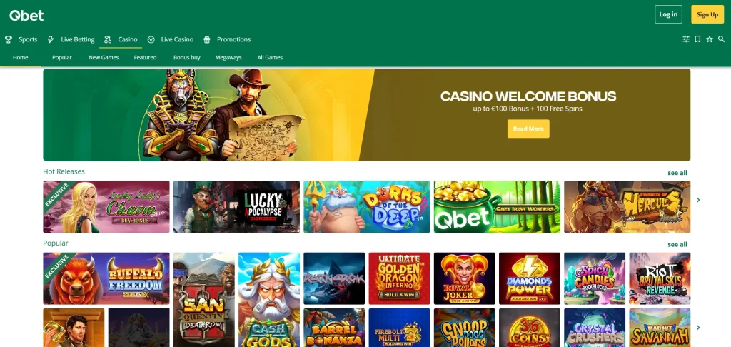 Spelaanbod bij Qbet Casino